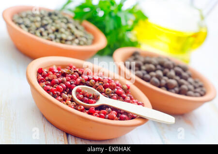 verschiedene Arten von Pfeffer Stockfoto