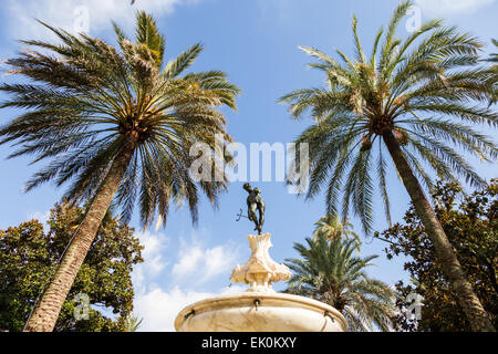 Spanien, Andalusien. Detail des Gartens der Königspalast Alcazar in Sevilla. Stockfoto