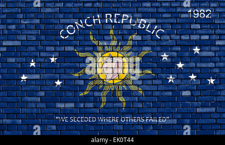 Flagge von Key West auf Mauer gemalt Stockfoto