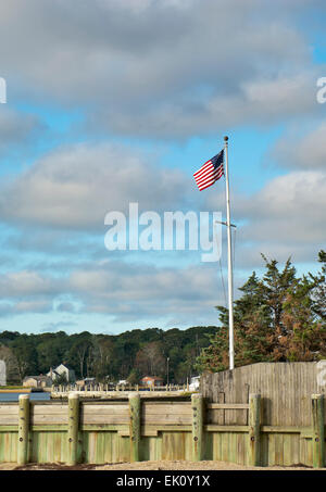 Die Stars And Stripes Shinnecock Bay Hampton Buchten Suffolk County New York Vereinigte Staaten Stockfoto