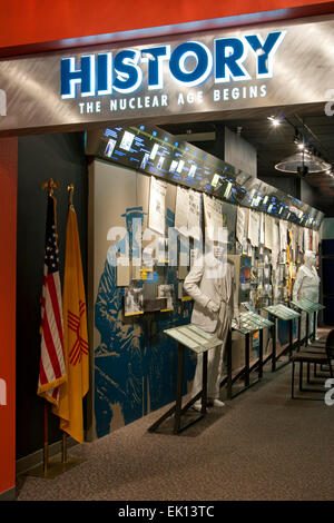 "Geschichte" Ausstellung, Bradbury Science Museum, Los Alamos, New Mexico, USA Stockfoto