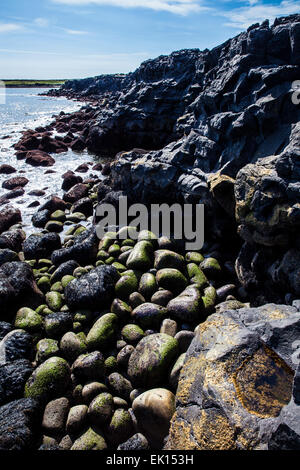 Lava-Gestein auf die Küste von Budir auf der Halbinsel Snaefellsnes Island Stockfoto