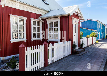 Häuser in der Stadt Isafjördur Westfjorde Islands Stockfoto