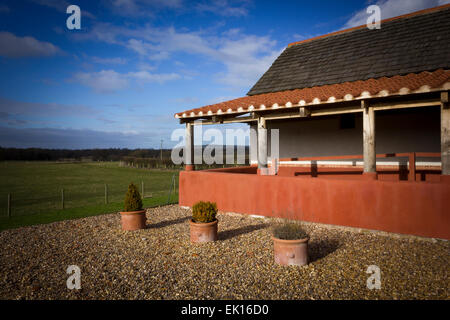 Rekonstruierte römische Villa Wroxeter Roman City in Wroxeter, Shropshire, England, UK. Stockfoto