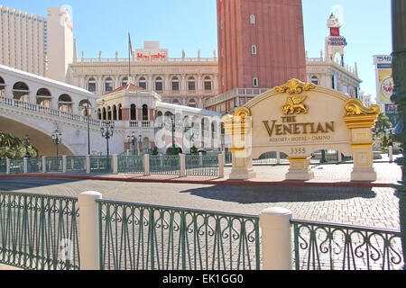 Las Vegas, Nevada, USA - 20. Oktober: venezianische Hotel am 20. Oktober 2013 in Las Vegas, das Resort am 3. Mai 1999 eröffnet. Eines der luxuriösesten Hotels in Las Vegas Stockfoto