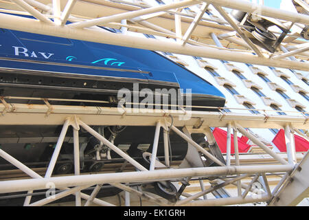 LAS VEGAS, NEVADA, USA - 21. Oktober 2013: Einschienenbahn in Las Vegas. Diese Art des Transports ist sehr beliebt in Las Vegas Stockfoto