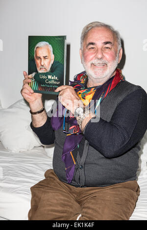 Udo Walz feiert die Veröffentlichung seiner Biografie "Udo Walz Coiffeur" Kunztschule am Checkpoint Charlie in Mitte. Mitwirkende: Udo Walz wo: Berlin, Deutschland bei: 29 Sep 2014 Stockfoto