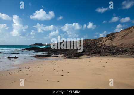 Nördlichen Fuerteventura, Playa del Castillo Beach in der Nähe von El Cotillo Stockfoto