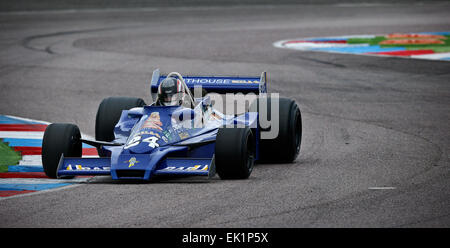 Michael Lyons Fahren eines Gurney Eagle 1974 Rennwagen während des historischen Rennsports Ostern Erweckung in Thruxton im Jahr 2015 Stockfoto