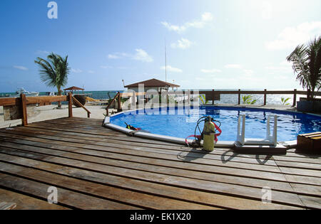 Tauchen-Schulungszentrum, Reise Ende, Ambergris Caye, Belize. Stockfoto