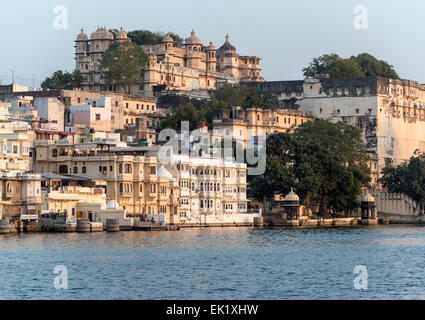 Stadtschloss, Udaipur, Rajasthan, Indien Stockfoto