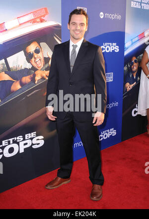 "Wir werden Cops" Los Angeles Premiere statt im ArcLight Hollywood am 7. August 2014 in Hollywood, Kalifornien. Mitwirkende: Jake Johnson wo: Los Angeles, California, Vereinigte Staaten von Amerika bei: 7. August 2014 Stockfoto