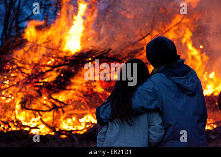 Osterfeuer, Neetze, Niedersachsen, Deutschland Stockfoto