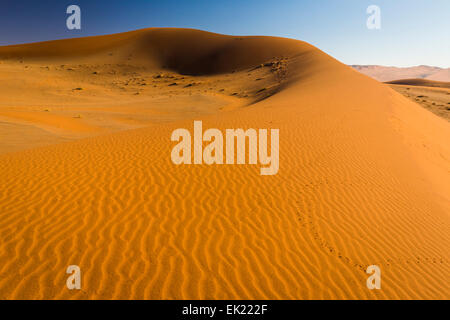 Sanddüne in der Namib-Wüste bei Sossusvlei im Namib-Naukluft-Nationalpark, Namibia Stockfoto