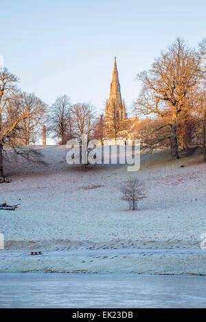 Schnee auf Appletrewick Weide in North Yorkshire. Stockfoto
