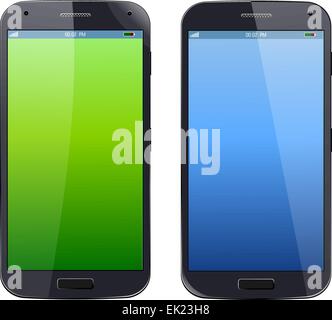 Telefon, mobile, smart, isoliert, Zelle, Vektor, Bildschirm, Icon, zelluläre, schwarz, neu, Gadget, Modern, Design, Objekt, Symbol, glänzend Stock Vektor
