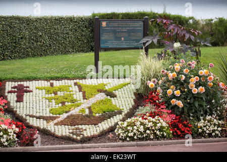 Die Flamme-Denkmal am Sword Beach, Ouistreham, Normandie, Frankreich. Stockfoto