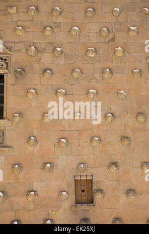 Detail der Fassade der Casa de Las Conchas. Salamanca. Spanien Stockfoto