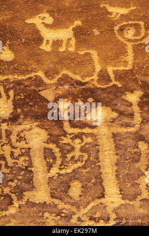 Anasazi indianische Felszeichnungen, Cliff Palace, Mesa Verde Nationalpark, Colorado Stockfoto