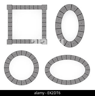 Monochromatische ethnischen Rahmen ornamentalen Vektor-Illustration Stockfoto