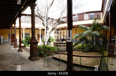 Spanisch-kolonialen Stil Terrasse Innenhof alte Stadt La Laguna Teneriffa Insel Kanaren Spanien Stockfoto