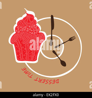 Dessertkarte, stilisierte flaches Design Vektor Icon. Hand-Zeichnung Stockfoto