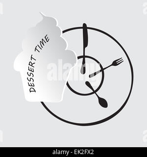 Dessertkarte, stilisierte flaches Design Vektor Icon. Hand-Zeichnung Stockfoto