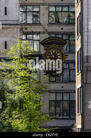 St. Magnus Märtyrer Kirche Uhr, City of London Stockfoto