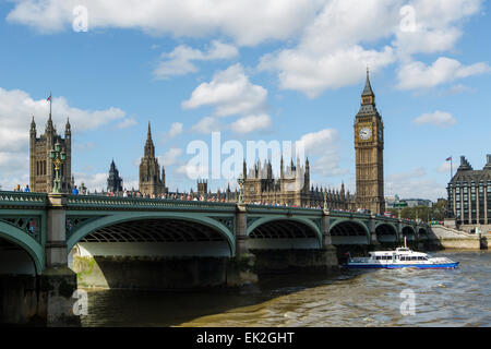 Westminster Bridge, Big Ben, Houses of Parliament, London Stockfoto