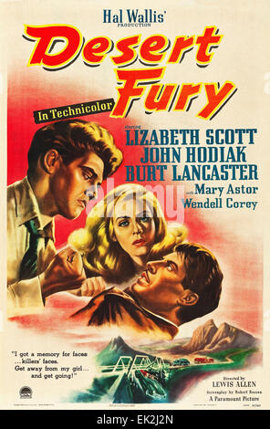 Desert Fury - Filmplakat Stockfoto