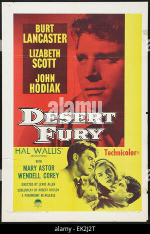 Desert Fury - Filmplakat Stockfoto