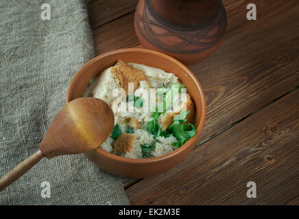 Brotsuppe - fränkische Brotsuppe Stockfoto