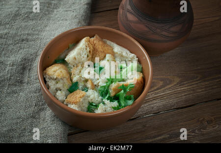 Brotsuppe - fränkische Brotsuppe Stockfoto