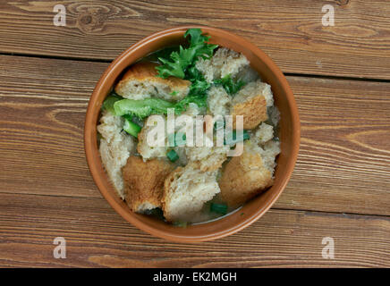 Brotsuppe - fränkische Brotsuppe Stockfoto