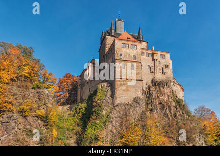 Burg Kriebstein ist ein Bergsporn Schloss und die schönsten Ritterburg in Sachsen, Deutschland, Europa Stockfoto