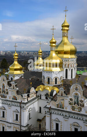 Goldene Kuppeln der Kirche Kiewer Höhlenkloster Stockfoto