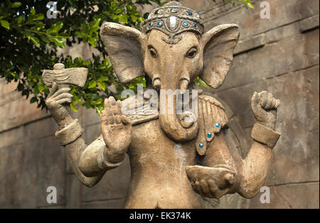 Ganesha's Elephant Head macht ihn besonders leicht zu identifizieren, weithin verehrt als Remover von Hindernissen Stockfoto