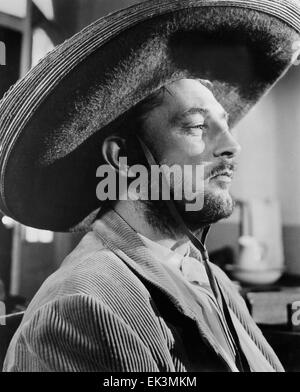 Robert Mitchum, close-up Portrait, am Set des Films "des wunderbare Landes, 1959 Stockfoto