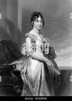 Dolley Madison, Ehefrau von Präsident James Madison, graviert von Portrait von Alonzo Chappel, um 1810 Stockfoto