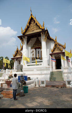 Wat Na Phra Mane eine historische Thai Tempel in Ayutthaya Thailand Stockfoto