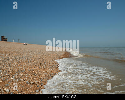 Der Kiesstrand am Dungerness, Kent, England, Vereinigtes Königreich Stockfoto