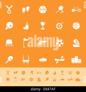 Sport Spiel sportlich farbige Icons auf orangem Hintergrund, Lager Vektor Stock Vektor