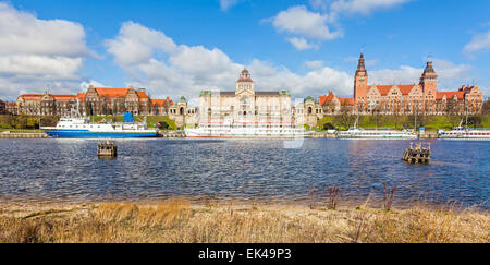 Panoramablick auf Hafen Szczecin, Polen. Stockfoto