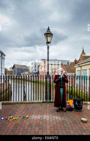 Straße Entertainer, Lewes, Sussex, UK Stockfoto