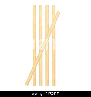 Holzstab isoliert auf weißem Hintergrund Stockfoto