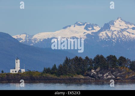 Fünf Finger Leuchtturm, Frederick Sound Tongass National Forest, Alaska. Stockfoto