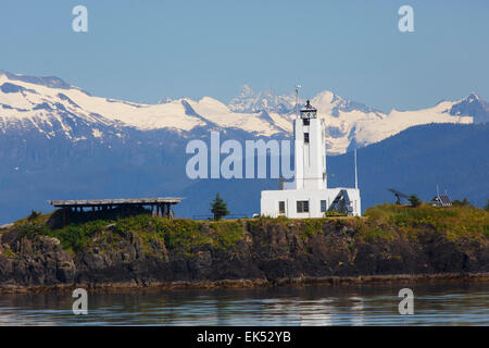 Fünf Finger Leuchtturm, Frederick Sound Tongass National Forest, Alaska. Stockfoto