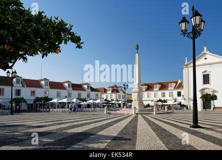 Portugal, Ost-Algarve, Vila Real de Santo António, der Praça Marquês de Pombal Platz Stockfoto