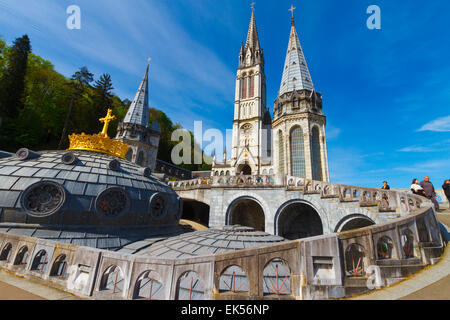 Rosenkranzbasilika. Lourdes-Stadt.  Departement Hautes-Pyrénées, Midi-Pyrenäen, Frankreich, Europa. Stockfoto