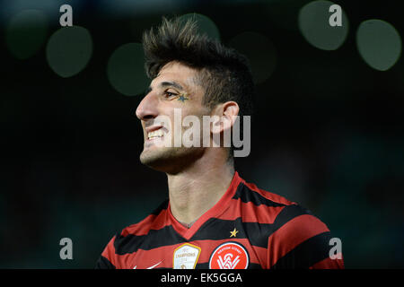 Sydney, Australien. 7. April 2015. AFC Championsleague. Western Sydney Wanderers vs. FC Seoul. Wanderer nach vorne Kerem Bulut. Das Spiel endete mit einem 1: 1-Unentschieden. Bildnachweis: Aktion Plus Sport/Alamy Live-Nachrichten Stockfoto